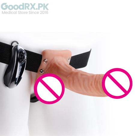 7 Inch Flesh Hollow Strap On Dildo With Belt