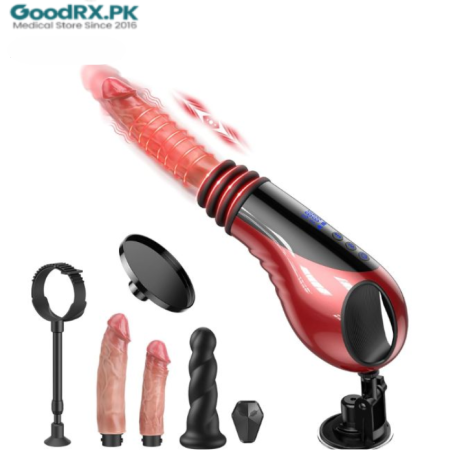 FunnyOne Thrusting Vibrator and Heat & Remote 6 Attachments